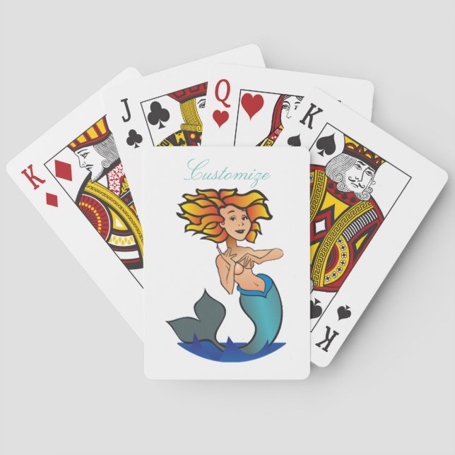 Redheaded Mermaid Thunder_Cove Poker Cards (Back)
