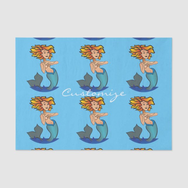Redheaded Mermaid Thunder_Cove Tissue Paper (Front)