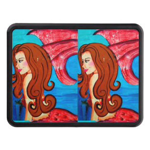 redheaded mermaid twins trailer hitch cover
