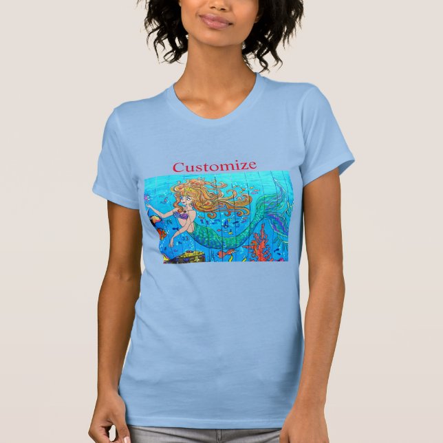 Redheaded mermaid underwater  T-Shirt (Front)