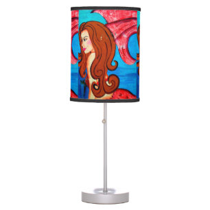 redheaded mermaids table lamp