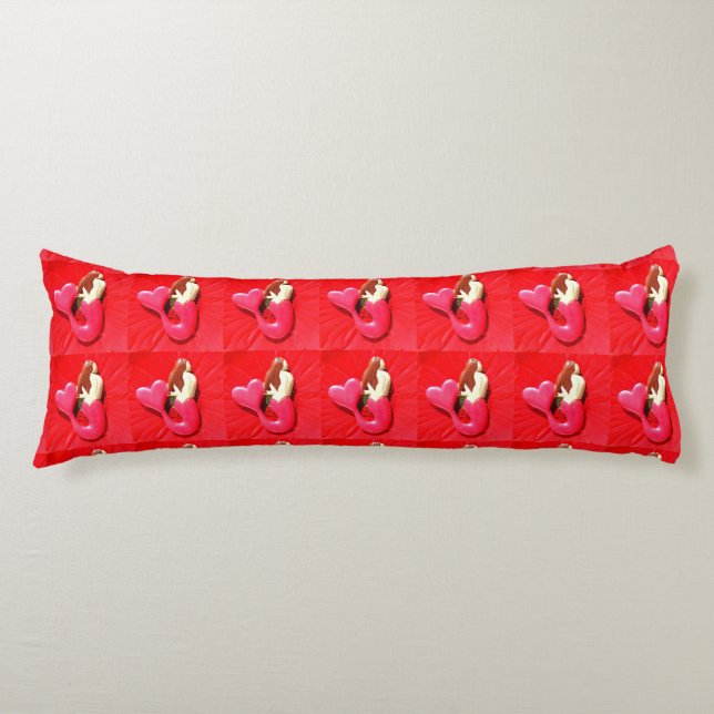 redheaded pin-up mermaids body pillow (Front)