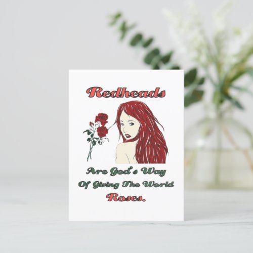 Redheads Are Gods Roses Postcard