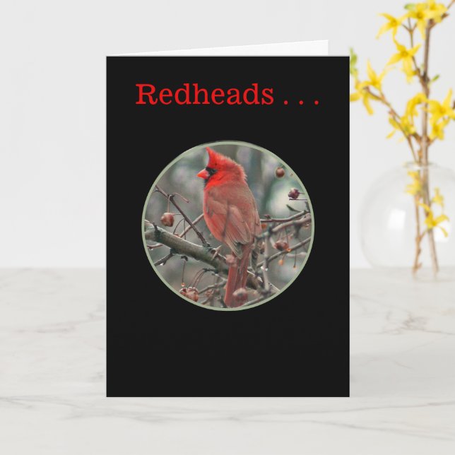  "REDHEADS ARE UNIQUE AND SPECIAL" BIRTHDAY Card (Yellow Flower)