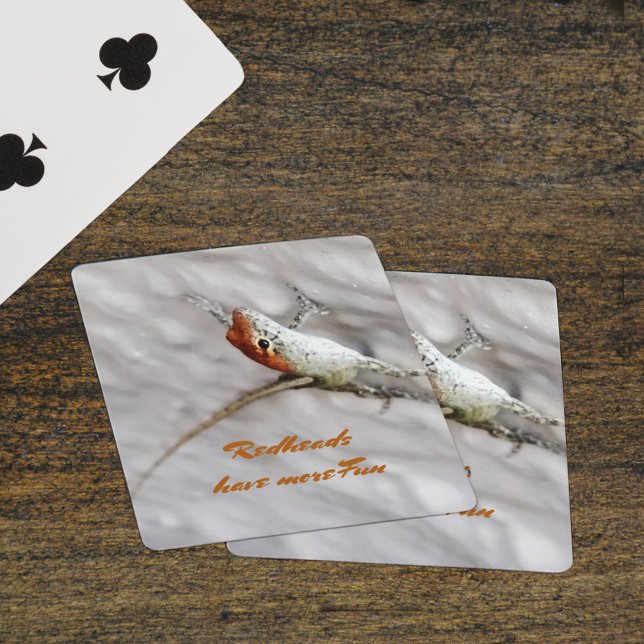 Redheads have more Fun Cute Photographic Lizard Poker Cards (Creator Uploaded)