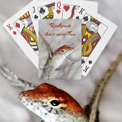 Redheads have more Fun Photographic Lizard Poker Cards