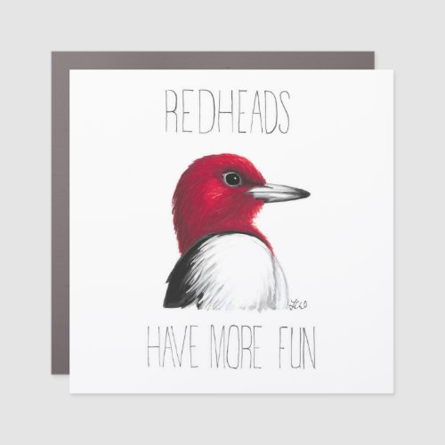 Redheads Have More Fun Red_headed Woodpecker Car Magnet