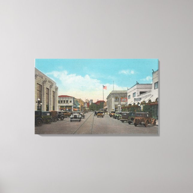 Redlands, CA - Business District Town Center Vie Canvas Print (Front)