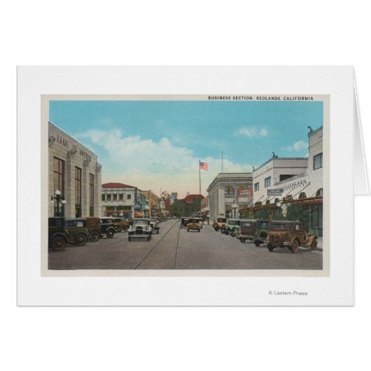 Redlands, CA - Business District Town Center Vie Cards (Front Horizontal)
