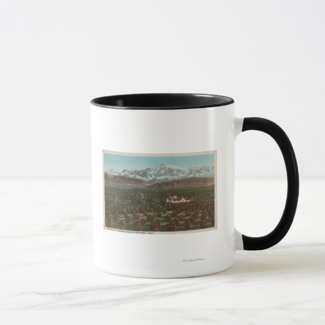 Redlands, CA - Mountain & Orchard Scene Mug (Right)