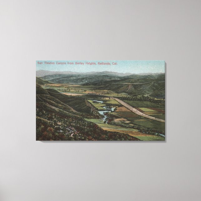 Redlands, CA - San Timeteo Canyon from Smiley Canvas Print (Front)