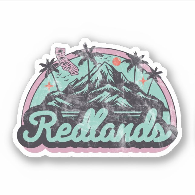 Redlands, California Sticker (Front)