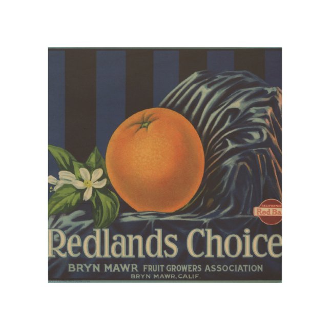 Redlands Choice Orange Crate Label Wood Wall Art (Front)