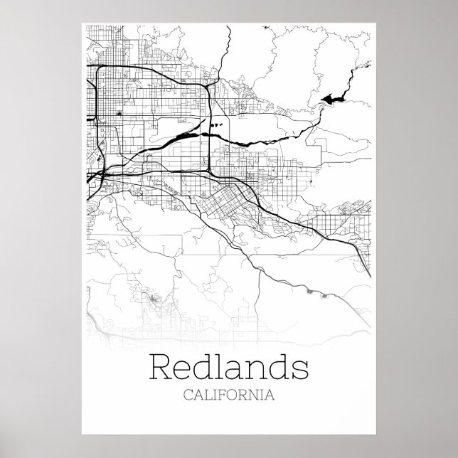 Redlands Map - California - City Map Poster (Front)