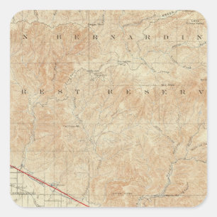 Redlands quadrangle showing San Andreas Rift Square Sticker