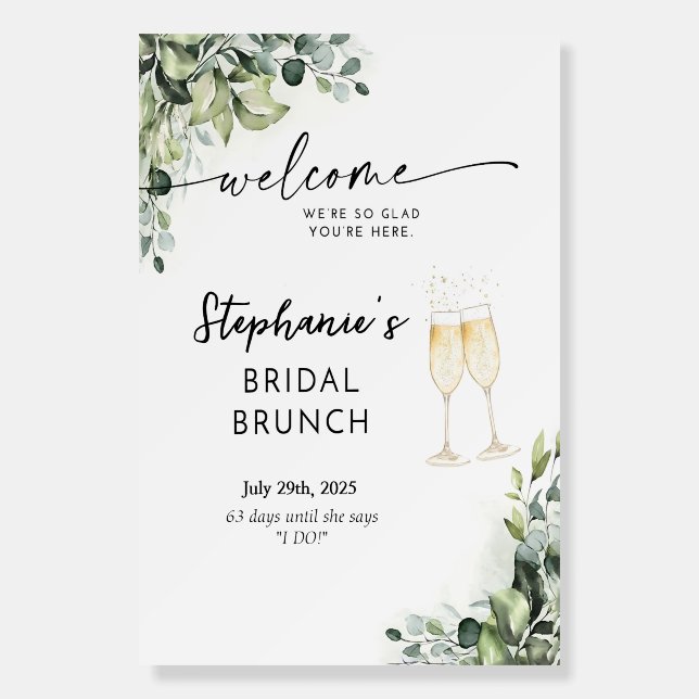 Redleaf Boho Bridal Brunch Shower Welcome Sign (Front)