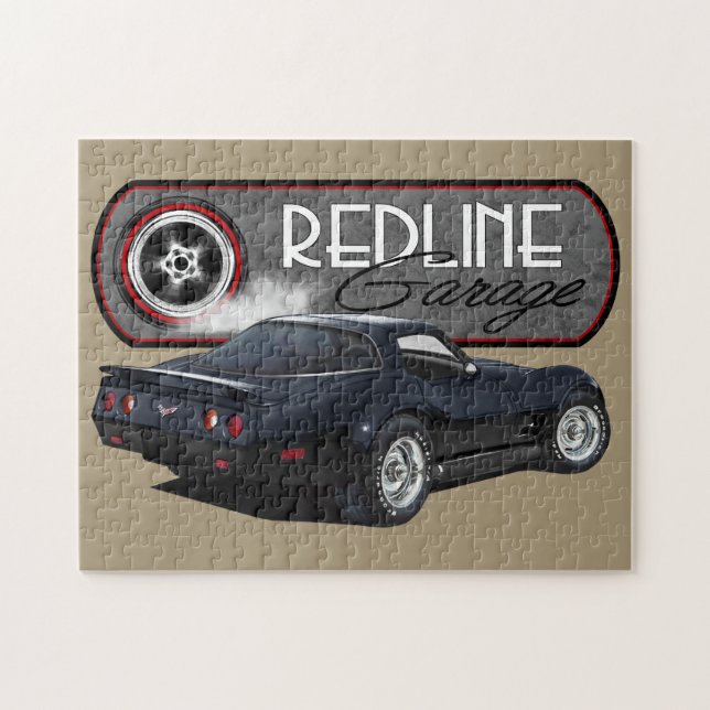 Redline Garage Black Vette Jigsaw Puzzle (Horizontal)