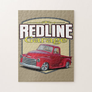 Redline Garage Red Truck Jigsaw Puzzle