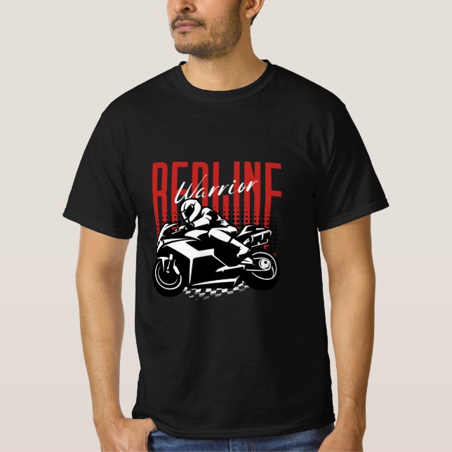 Redline Warrior: Motorbike Riding T-Shirt (Front)