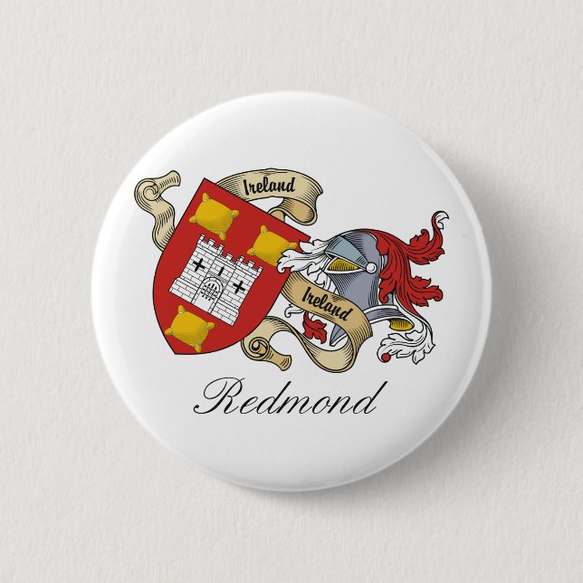 Redmond Family Crest Pinback Button (Front)