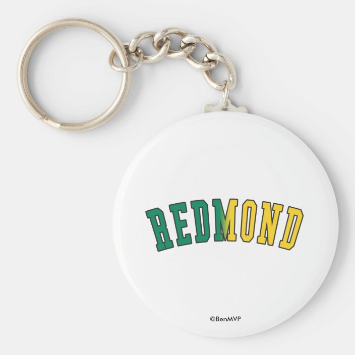 Redmond in Washington State Flag Colors Keychain
