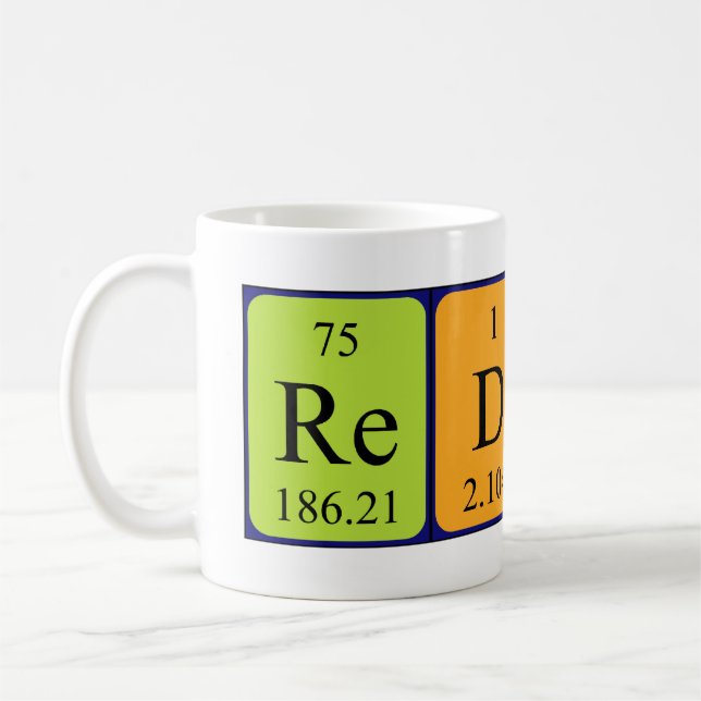 Redmond periodic table name mug (Left)