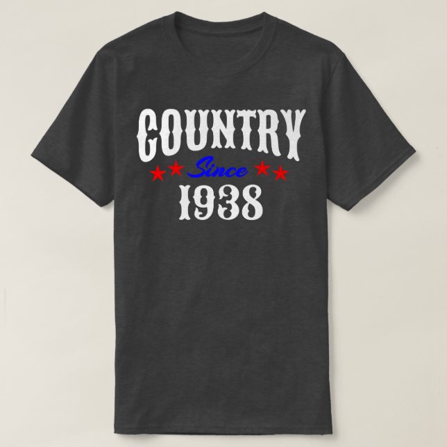 Redneck 84 Year Old Born in 1938 Country Music 84t T-Shirt (Design Front)
