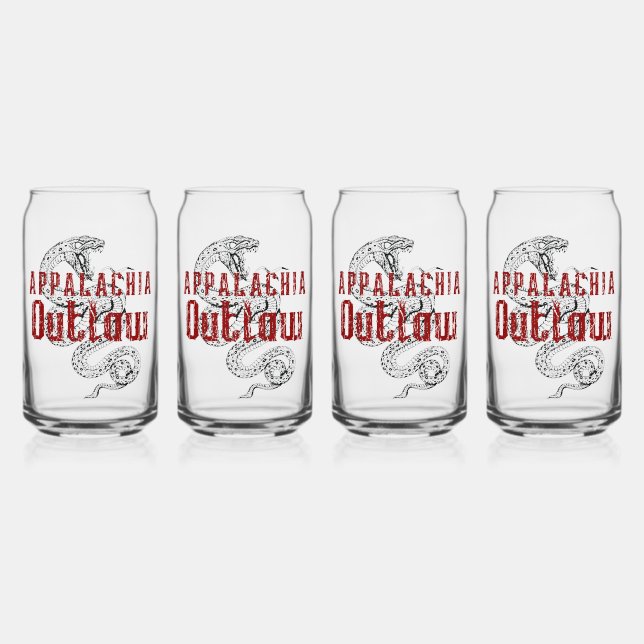 Redneck Appalachia Outlaw Can Glass (Front)