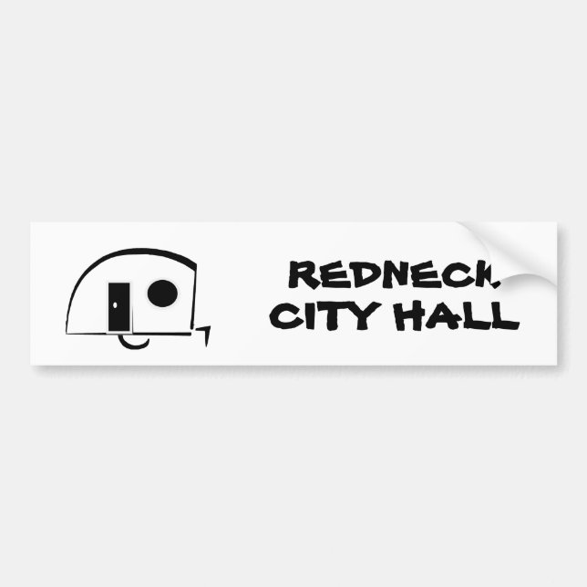 REDNECK CITY HALL bumper sticker (Front)