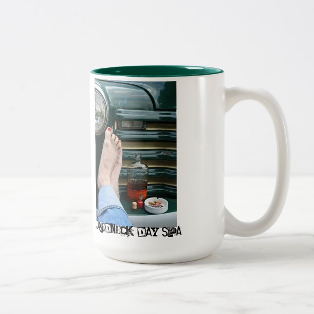 Redneck Day Spa Two-Tone Coffee Mug (Right)