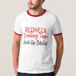 Redneck Drinking Team (Red Black) T-Shirt