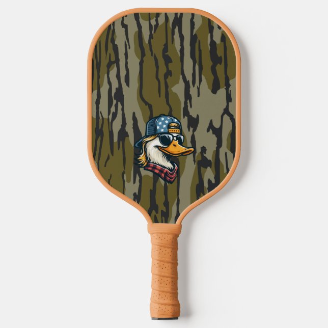 Redneck Duck Bottomland Camo Duck Hunting Redneck Pickleball Paddle (Front)