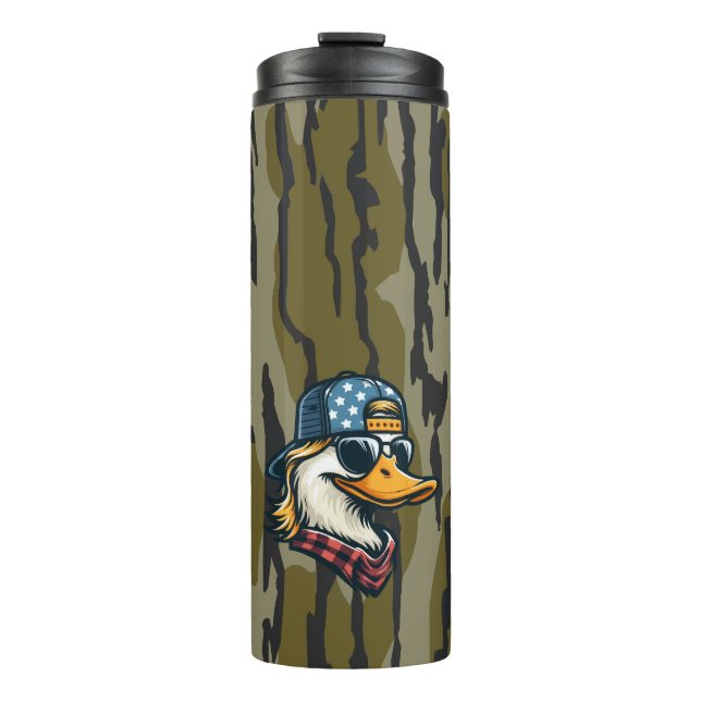 Redneck Duck Bottomland Camo Duck Hunting Redneck Thermal Tumbler (Front)