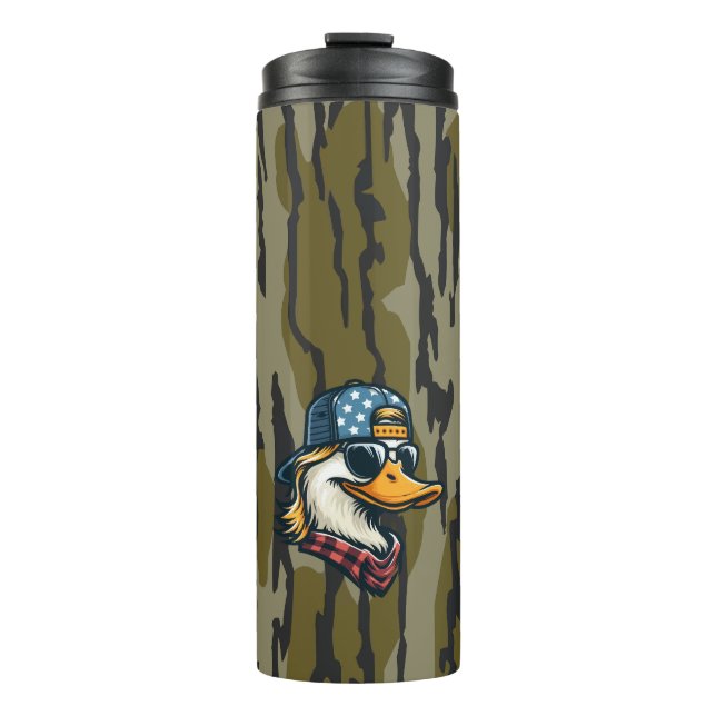 Redneck Duck Bottomland Camo Duck Hunting Redneck Thermal Tumbler (Front)