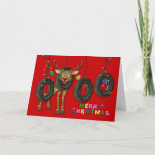 REDNECK FUN CHRISTMAS CARD - TIRE SWINGS