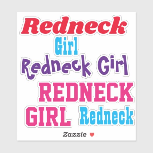 Redneck Girl Clear Stickers Car or Laptop Notebook