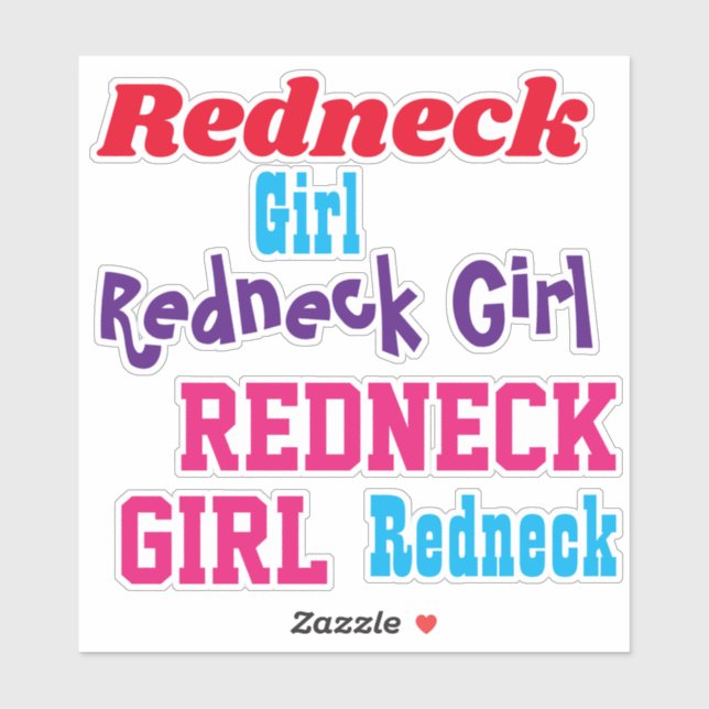 Redneck Girl Clear Stickers Car or Laptop Notebook (Sheet)