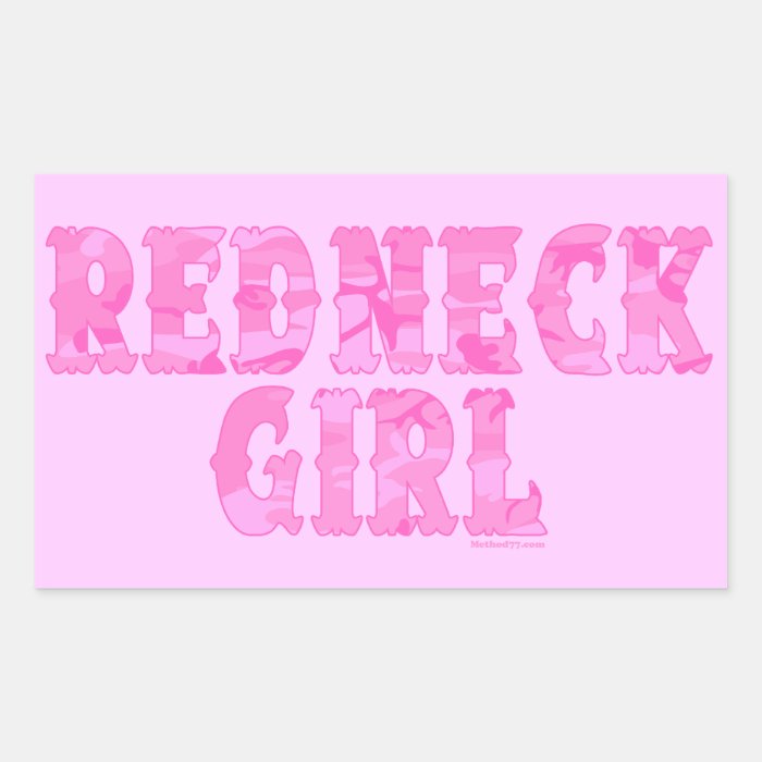 Redneck Girl Pink Camo Stickers