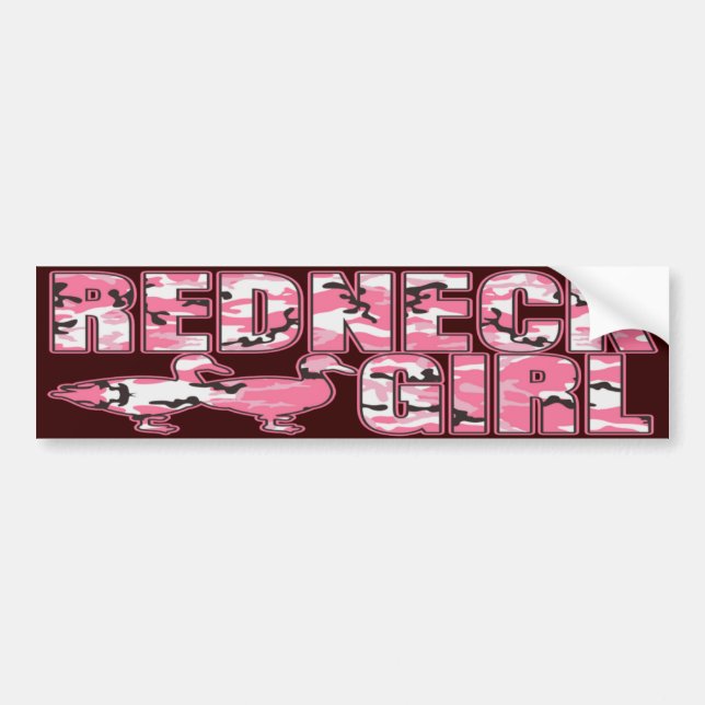 Redneck Girl Pink Camouflage Ducks Bumper Sticker (Front)