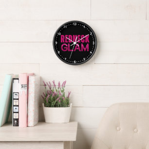 Redneck Glam Pink Glitter Clock