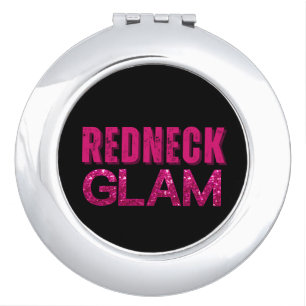 Redneck Glam Pink Glitter Compact Mirror