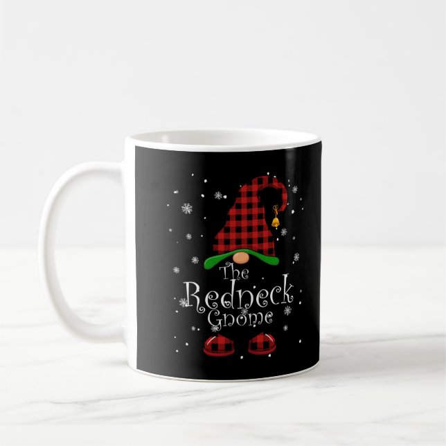 Redneck Gnome Buffalo Plaid Matching Family Christ Coffee Mug (Left)