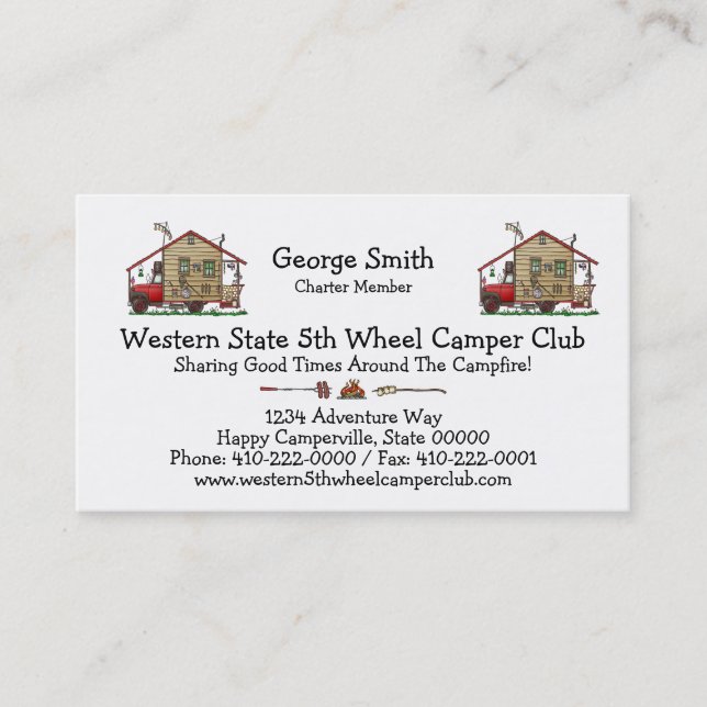 Redneck Hillbilly Camper Keychains Business Card (Front)