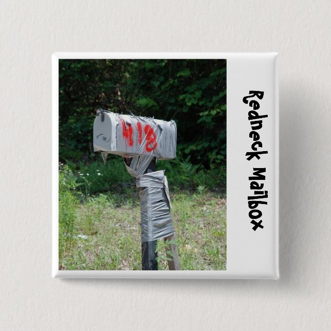 Redneck Mailbox Pinback Button (Front)