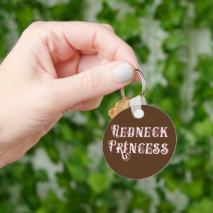 Redneck Princess Fancy Text Keychain