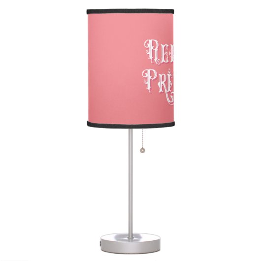 Redneck Princess Fancy Text Pink Table Lamp (Left)
