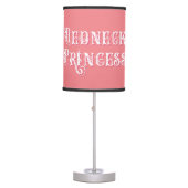Redneck Princess Fancy Text Pink Table Lamp (Front)