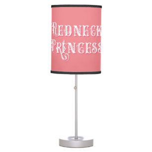 Redneck Princess Fancy Text Pink Table Lamp