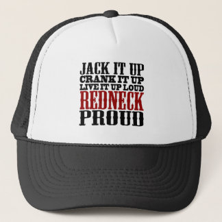 Redneck Proud (Black and Red) Trucker Hat