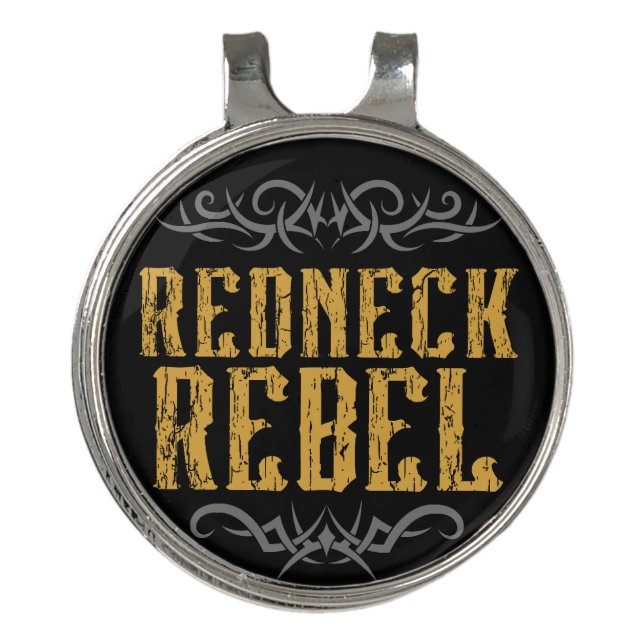 Redneck Rebel  Golf Hat Clip (Front)